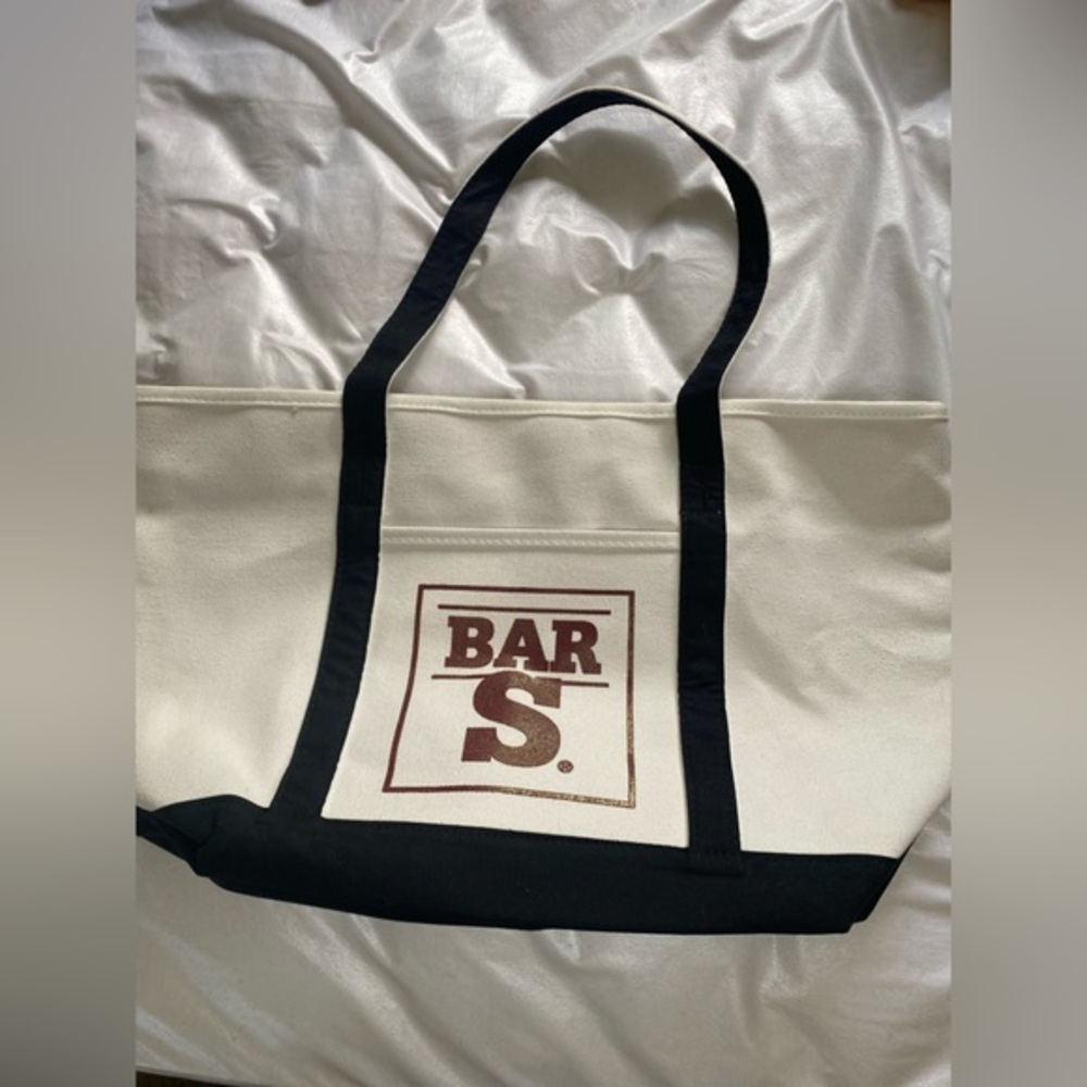 Large Canvas Tote - Bar S - EUC - great for beach, groceries & more!